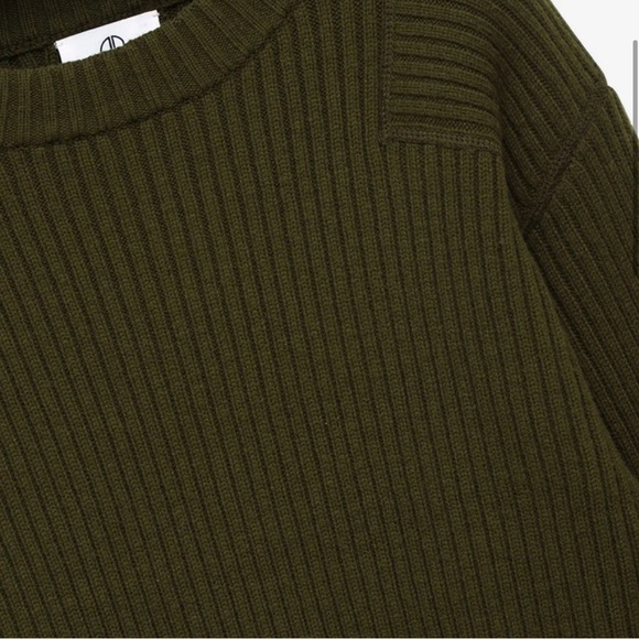 Anine Bing Aurora Crewneck Army Green Sweater NWT XS - Picture 3 of 5